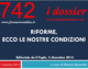 RIFORME, ECCO LE NOSTRE CONDIZIONI