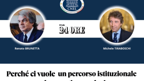 R.BRUNETTA e M.TIRABOSCHI (Editoriale sul Sole 24 Ore): “Perchè ci vuole un percorso istituzionale per la questione salari”